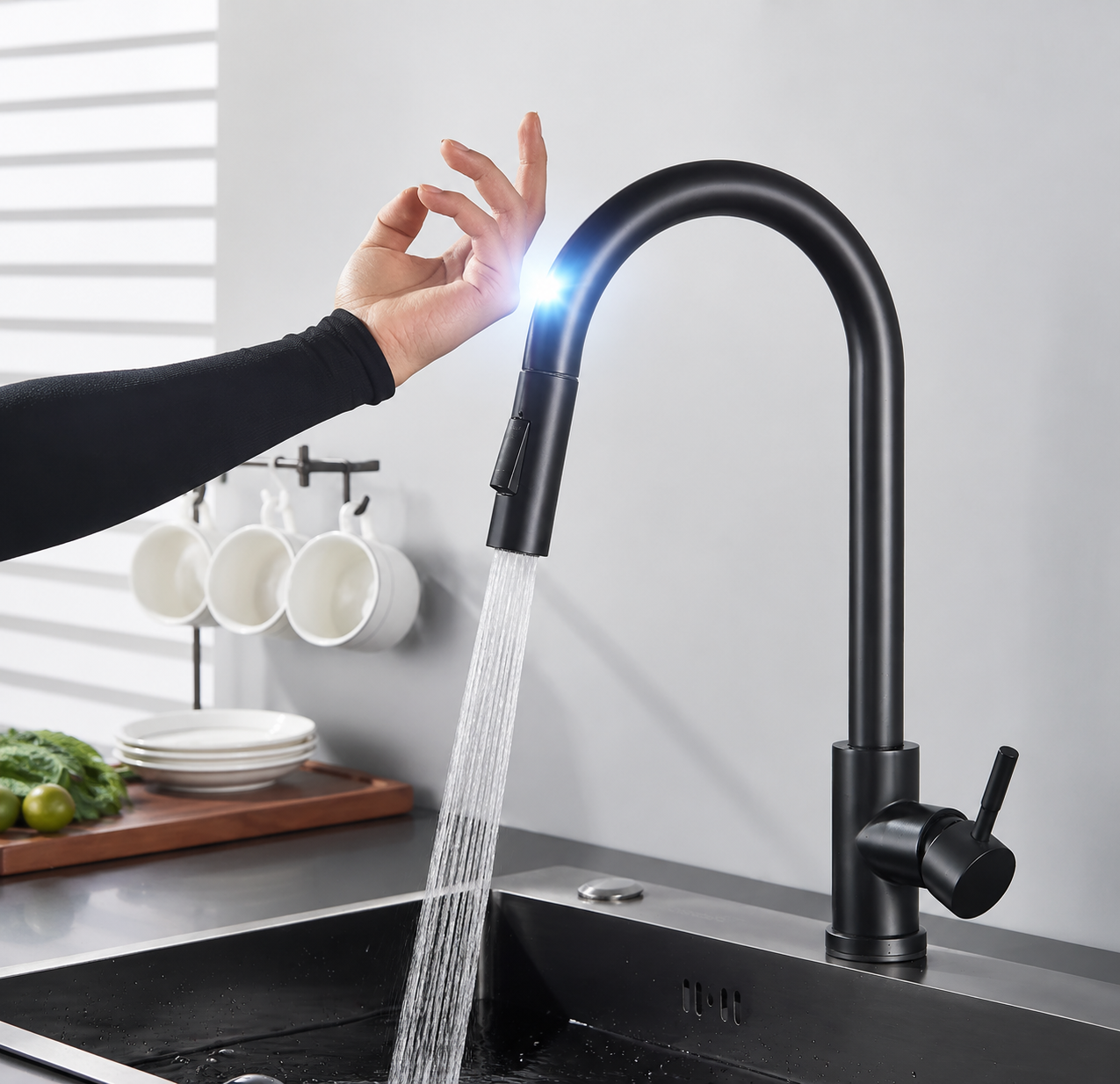Mitigeur de Cuisine Rétractable à Capteur Intelligent