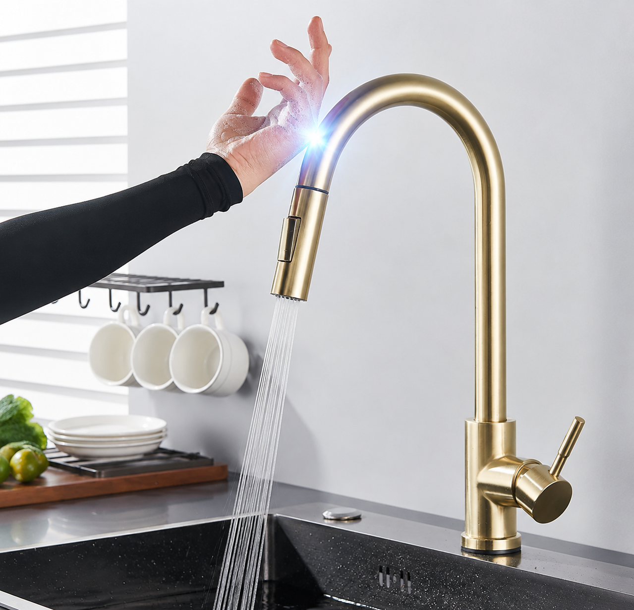 Mitigeur de Cuisine Rétractable à Capteur Intelligent