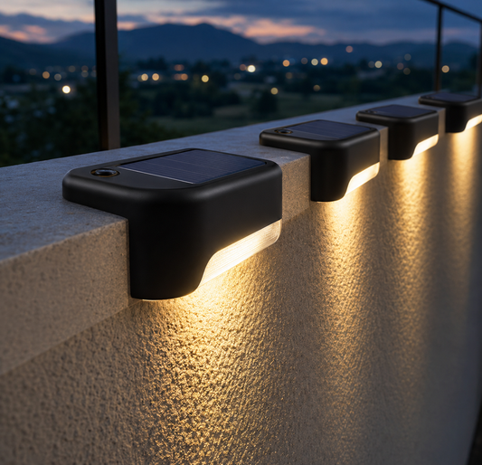 Éclairage Marche Escalier LED Solaire Étanche (Lot de 4)