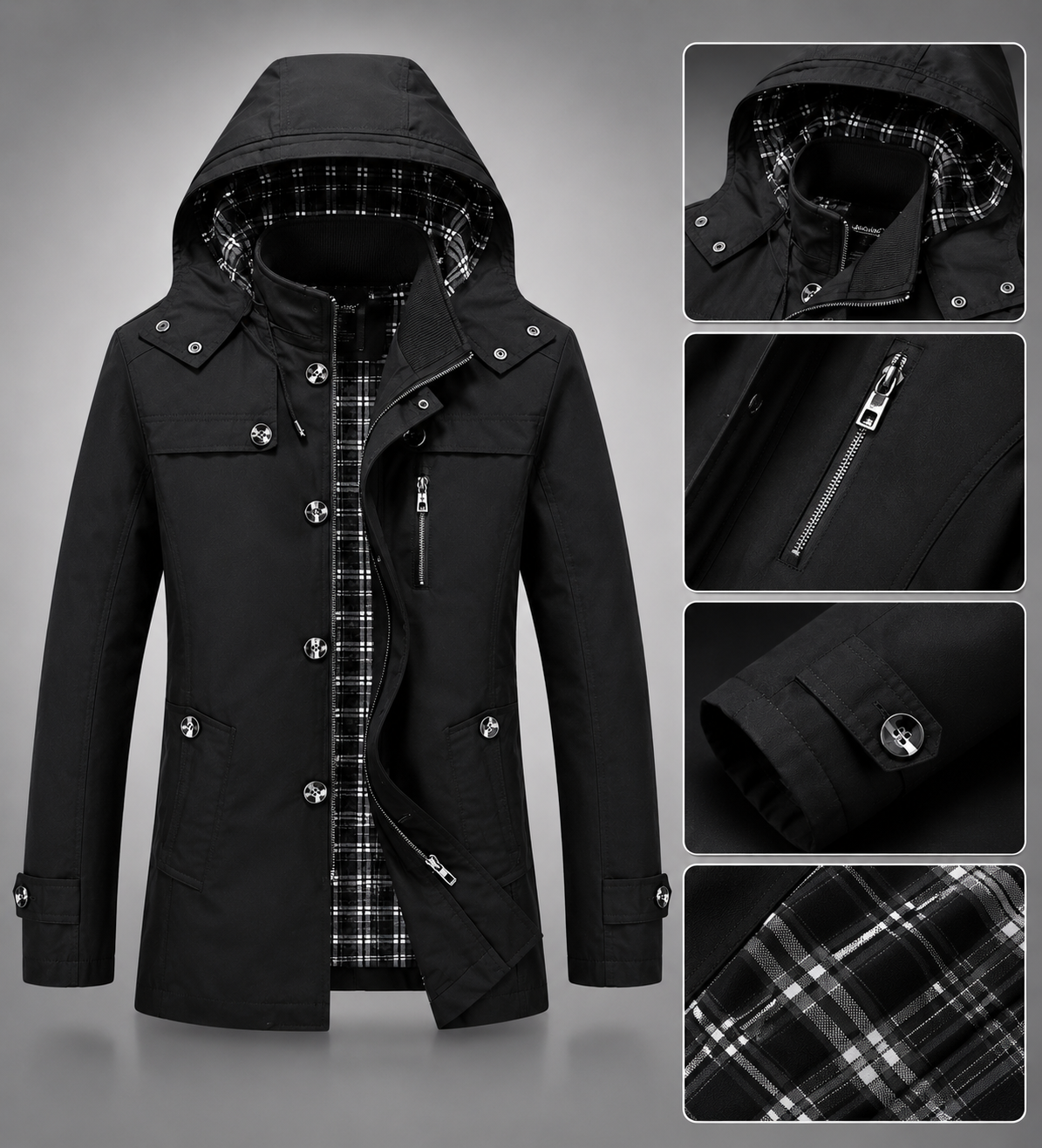 Veste Homme Imperméable Coupe Ajustée