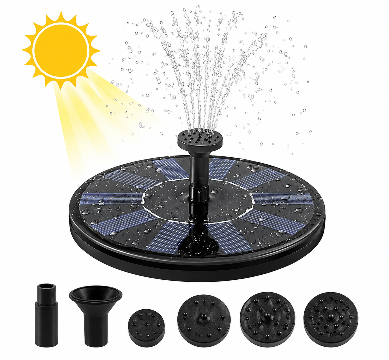 Fontaine Solaire LED pour Jardin