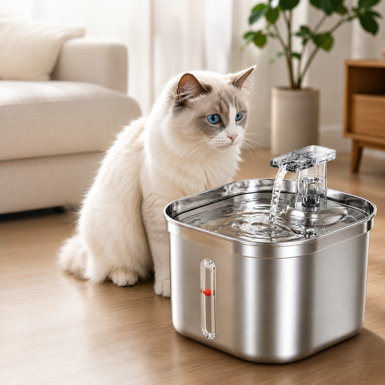 Fontaine à Eau Inox Silencieuse pour Chat