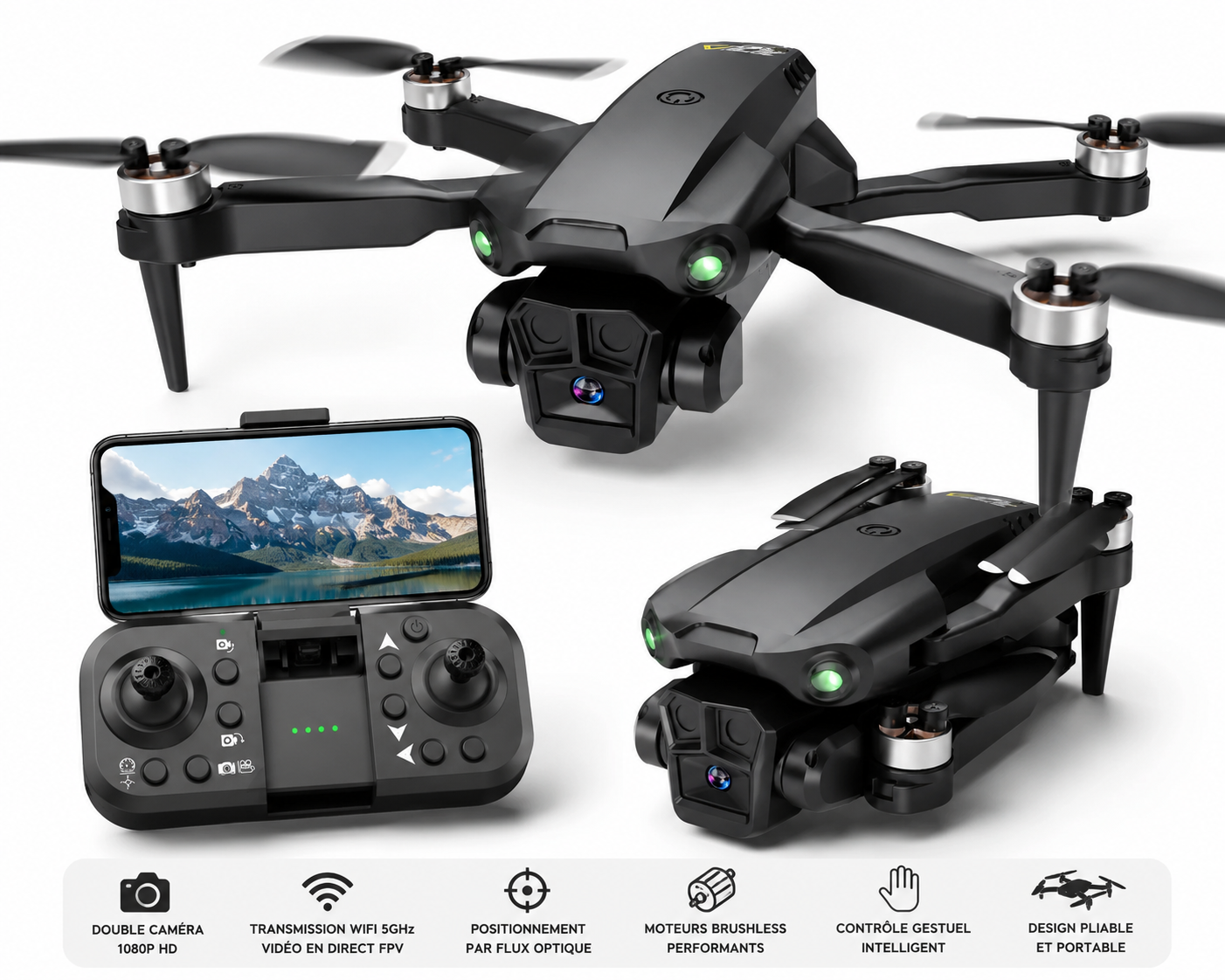Panier Express - Drone 4K Double Caméra à Stabilisation Intelligente